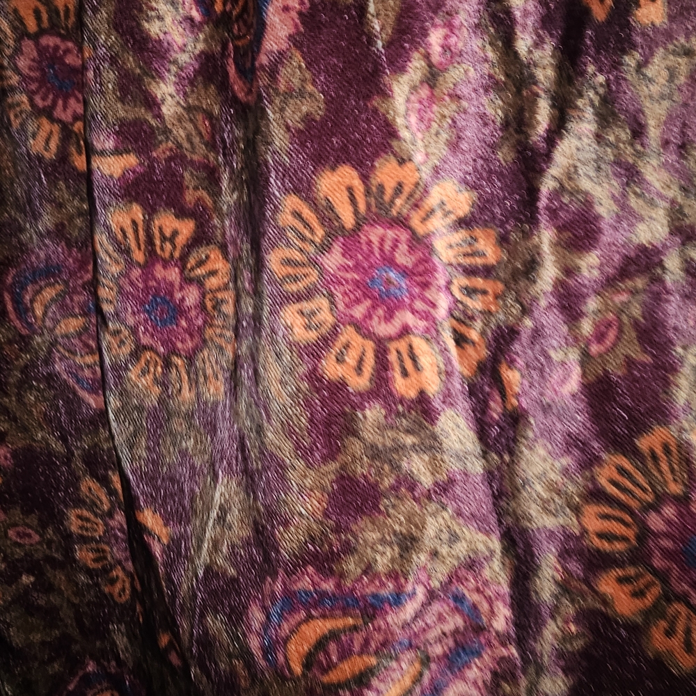 Free People One Boho Velvet Floral Pants. Size Med - Picture 2 of 6